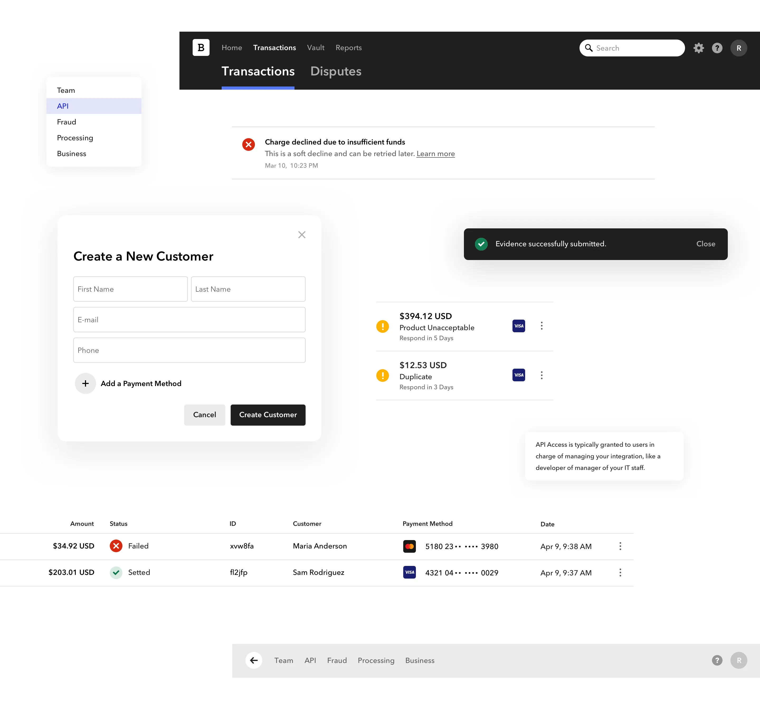 Legacy Braintree control panel interface