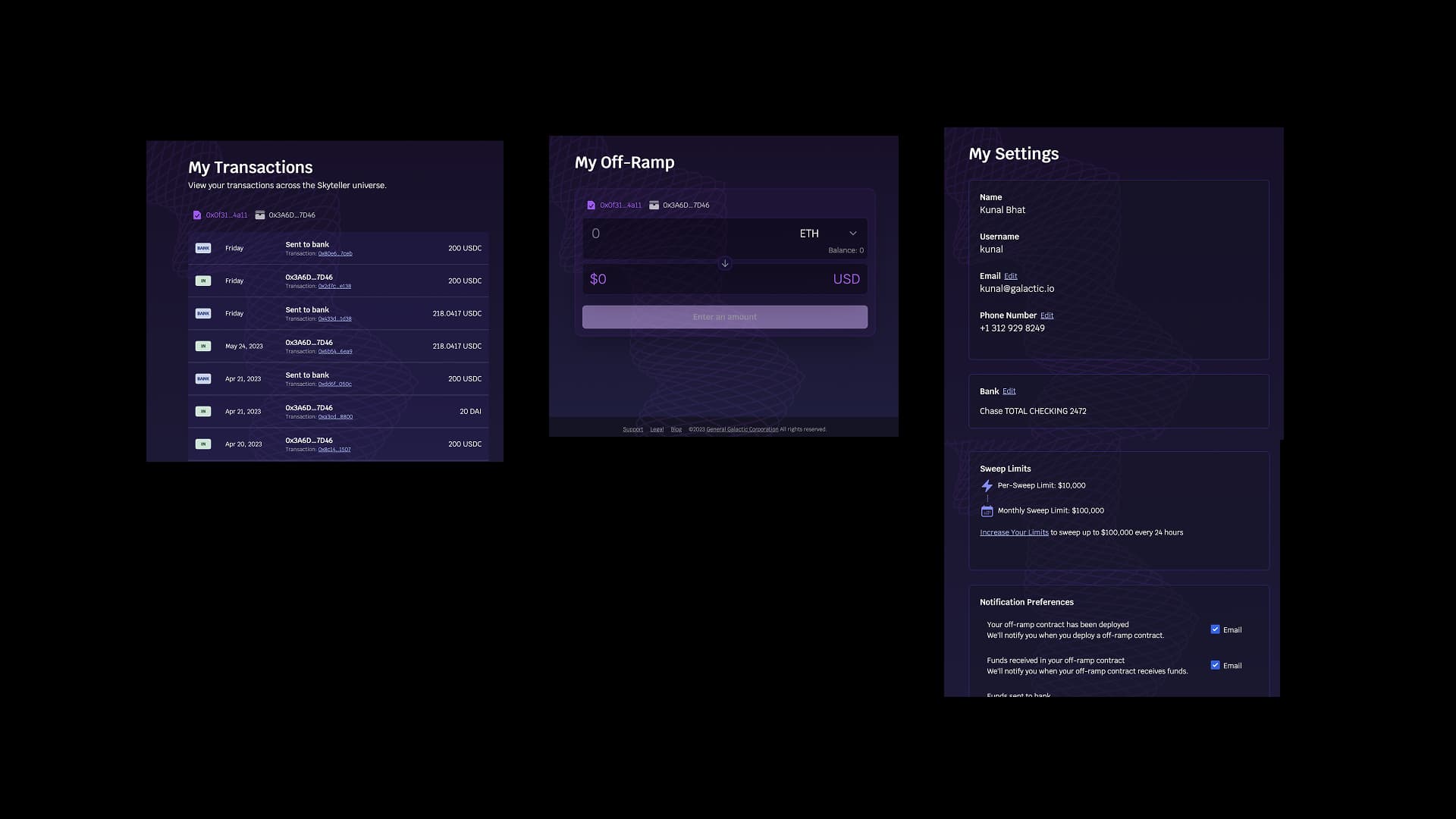 Early Skyteller web interface before the redesign