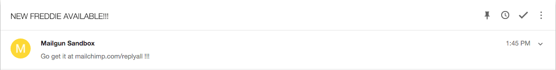 Mailgun notification email for a new Freddie